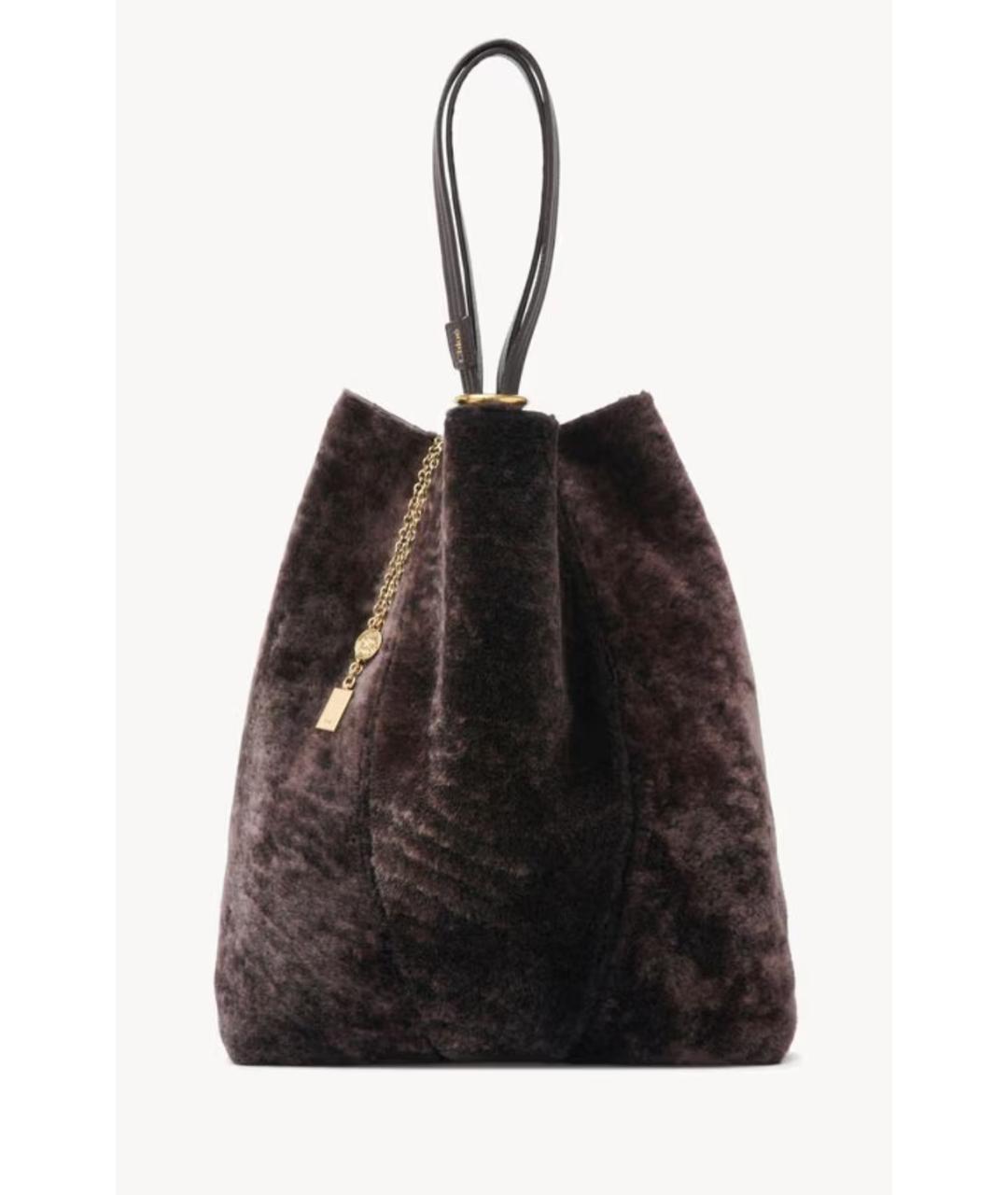 CHLOE Коричневая меховая сумка тоут, фото 2