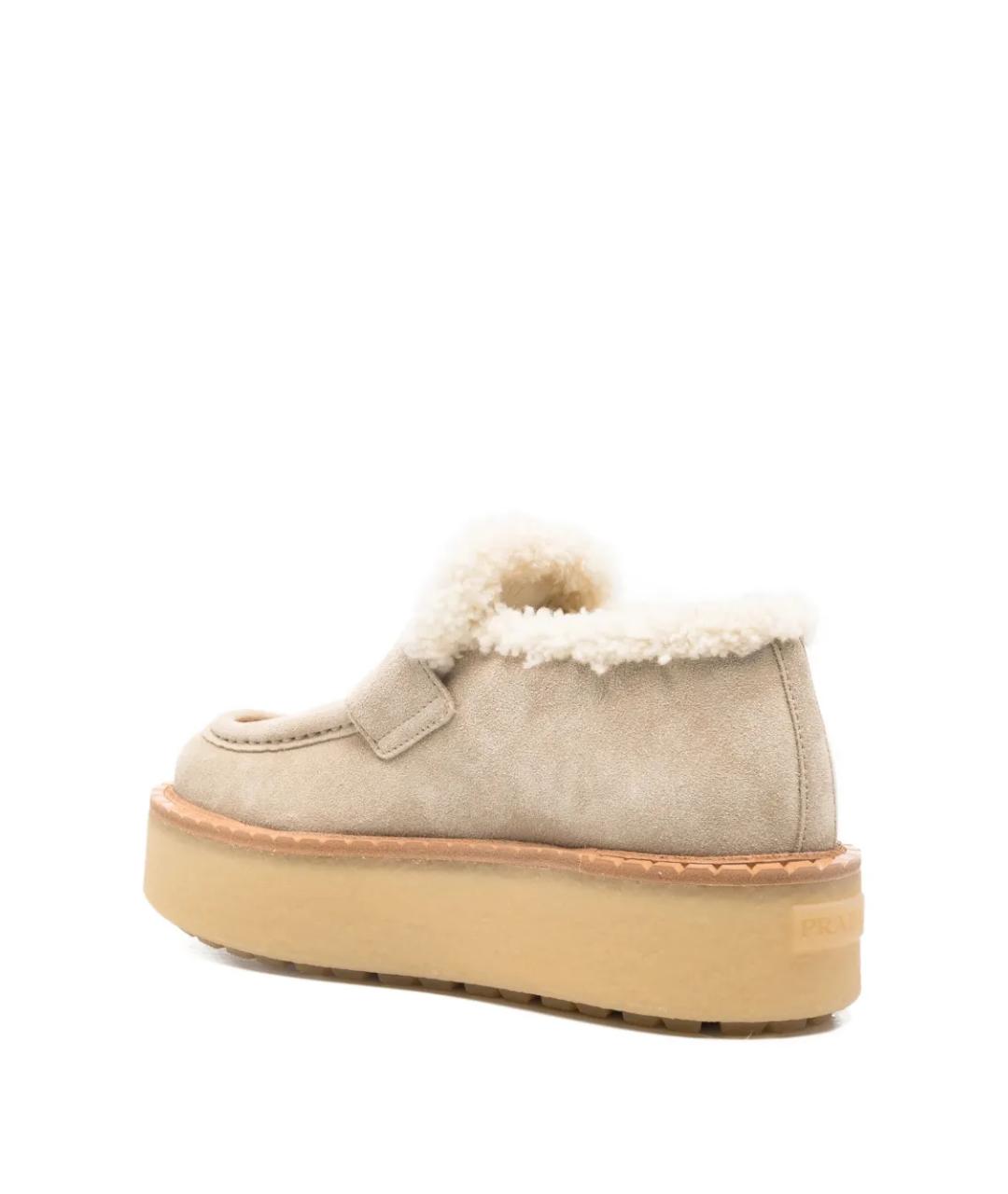 PRADA Бежевые замшевые лоферы, фото 3