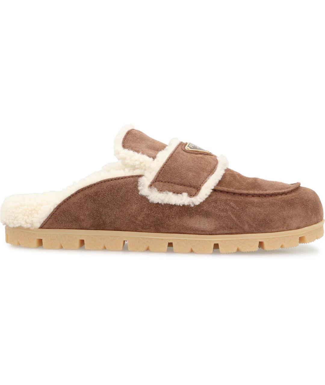 PRADA Бежевые замшевые мюли, фото 1