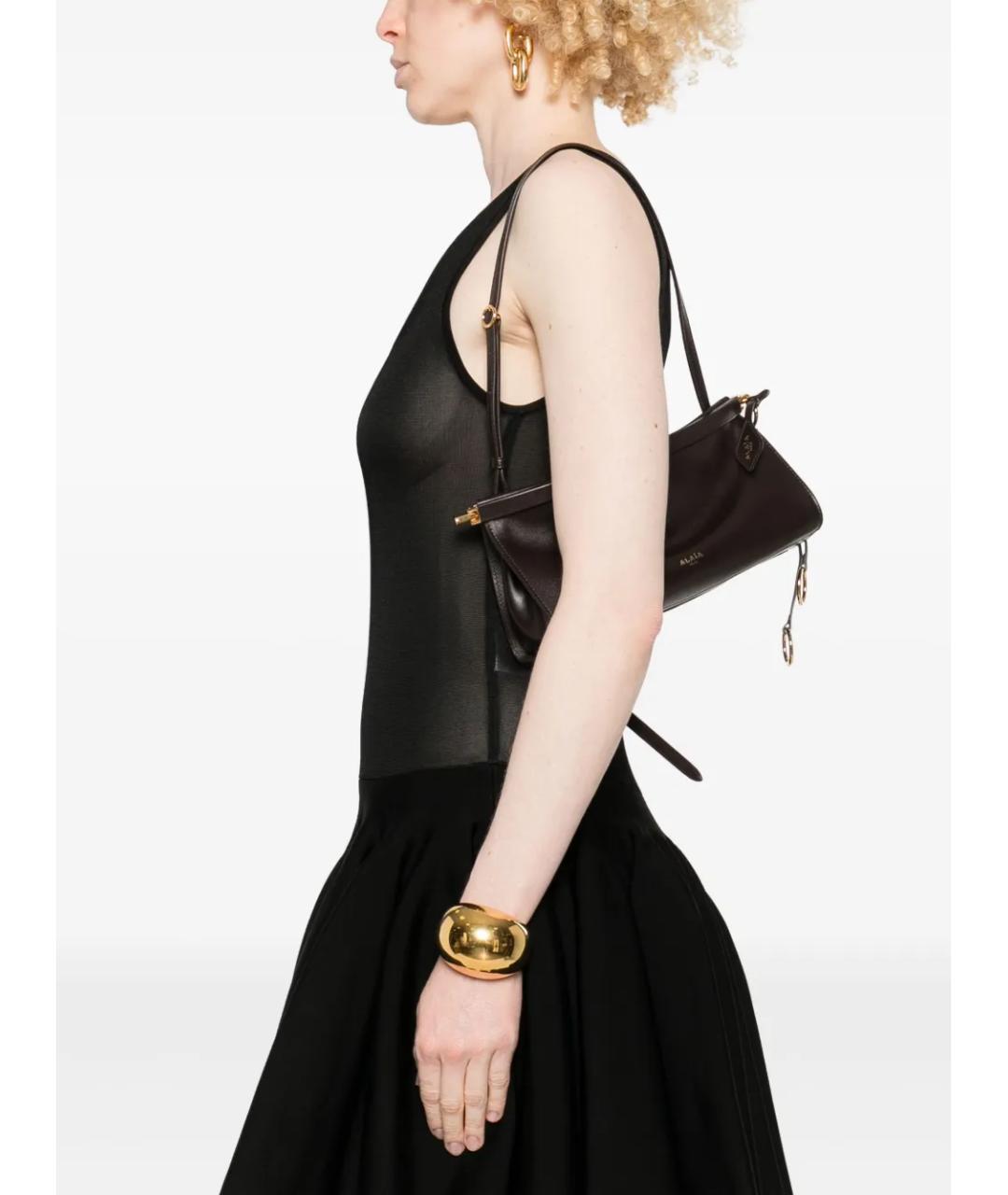 ALAIA Коричневая кожаная сумка через плечо, фото 2