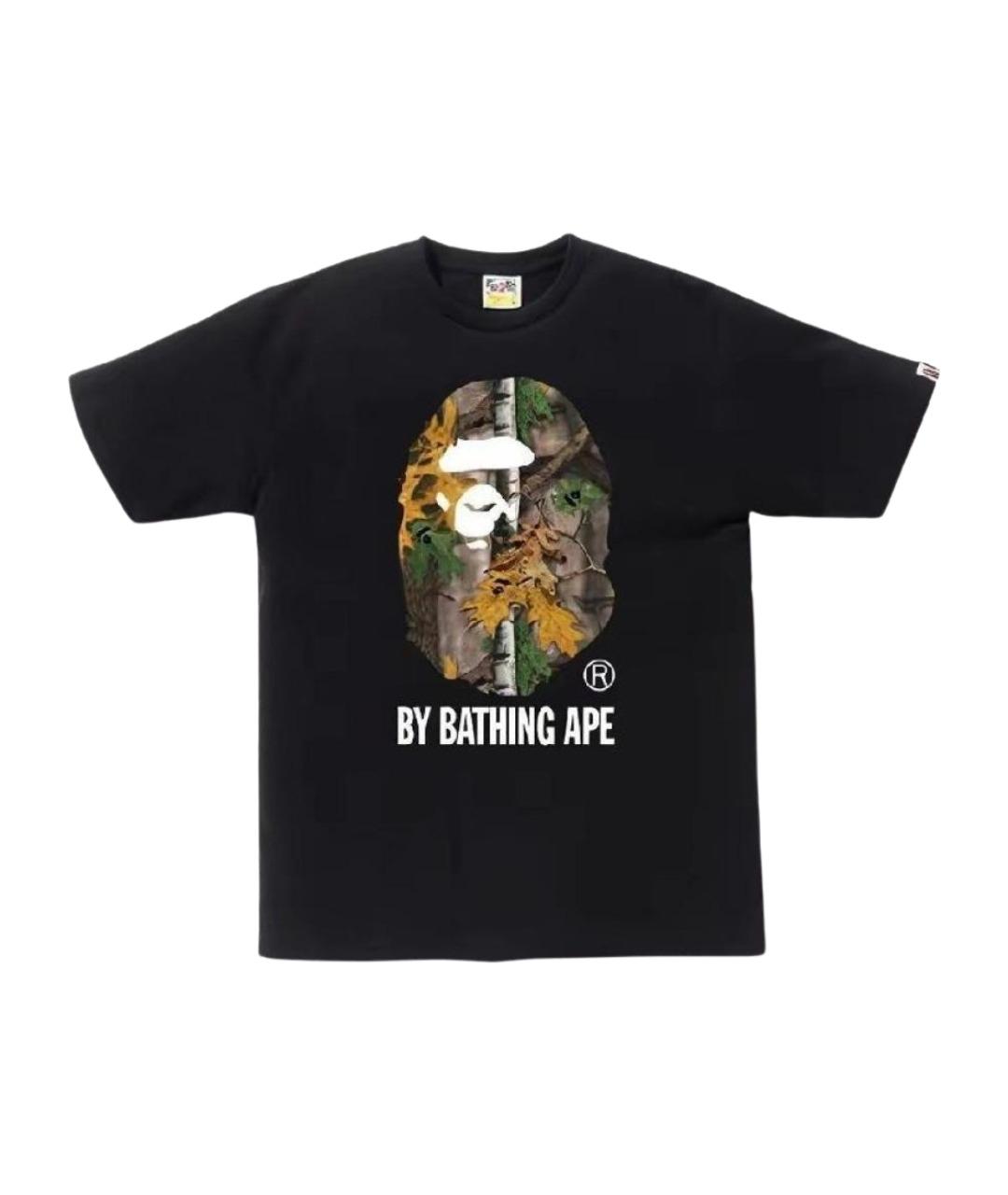A BATHING APE Черная хлопковая футболка, фото 1