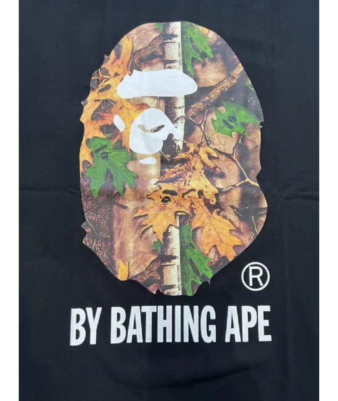 A BATHING APE Черная хлопковая футболка, фото 2