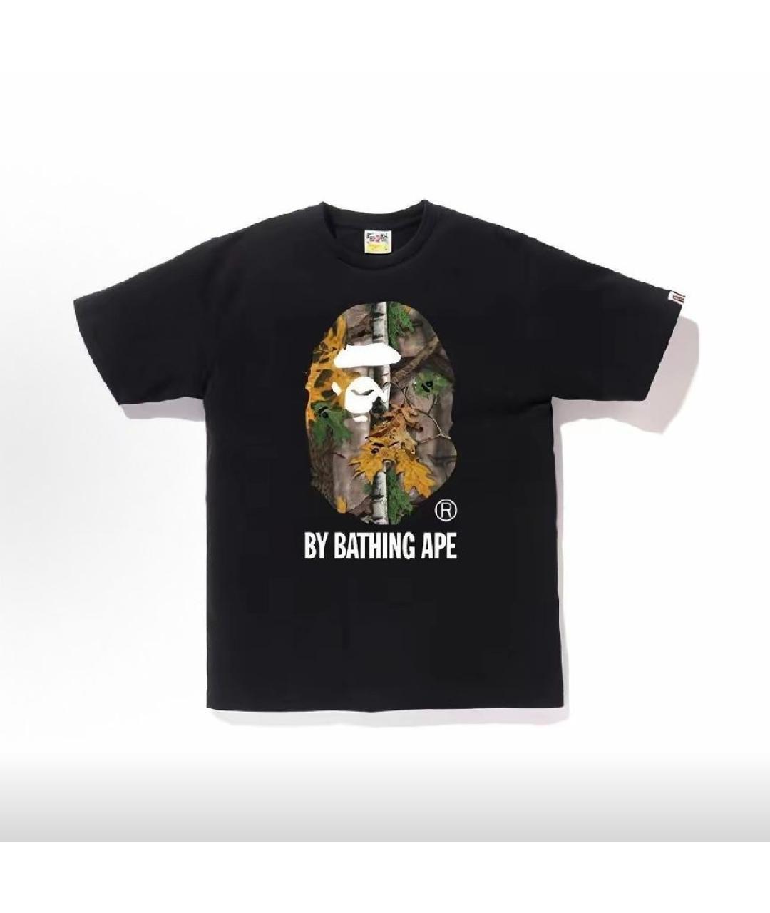 A BATHING APE Черная хлопковая футболка, фото 3