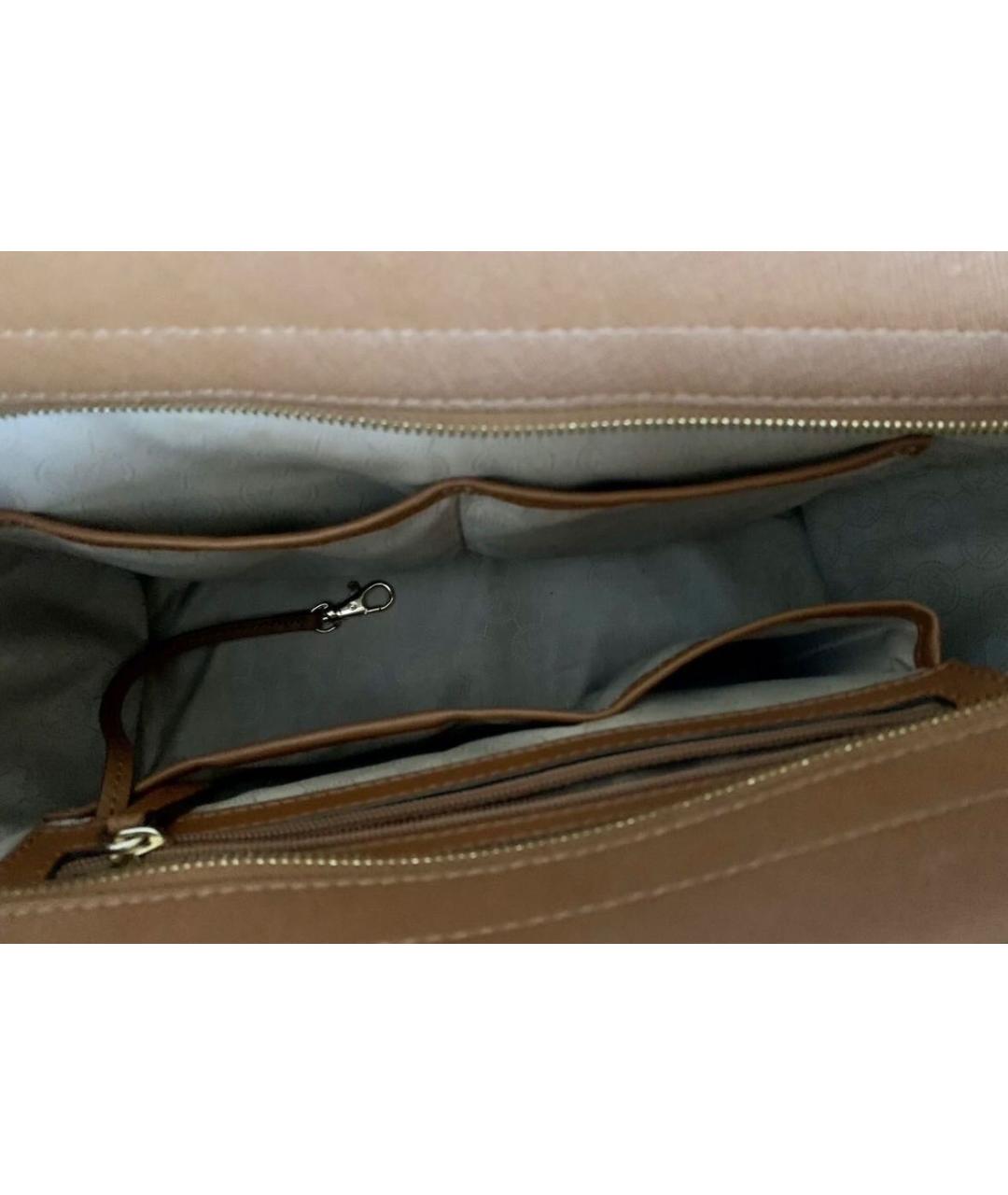 MICHAEL KORS Коричневая кожаная сумка через плечо, фото 3