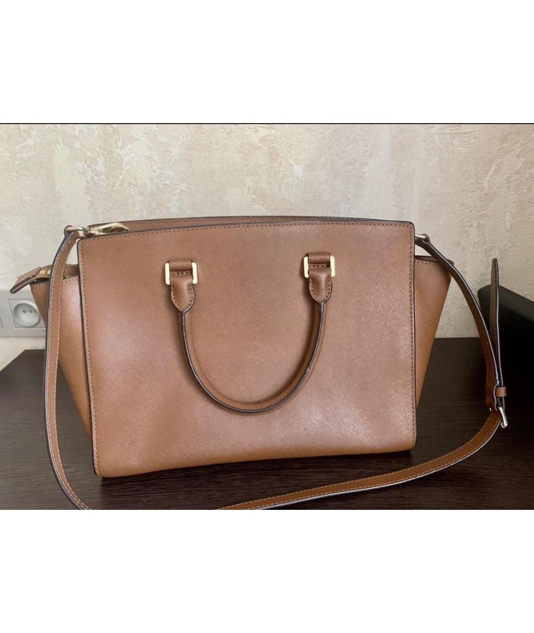 MICHAEL KORS Коричневая кожаная сумка через плечо, фото 2