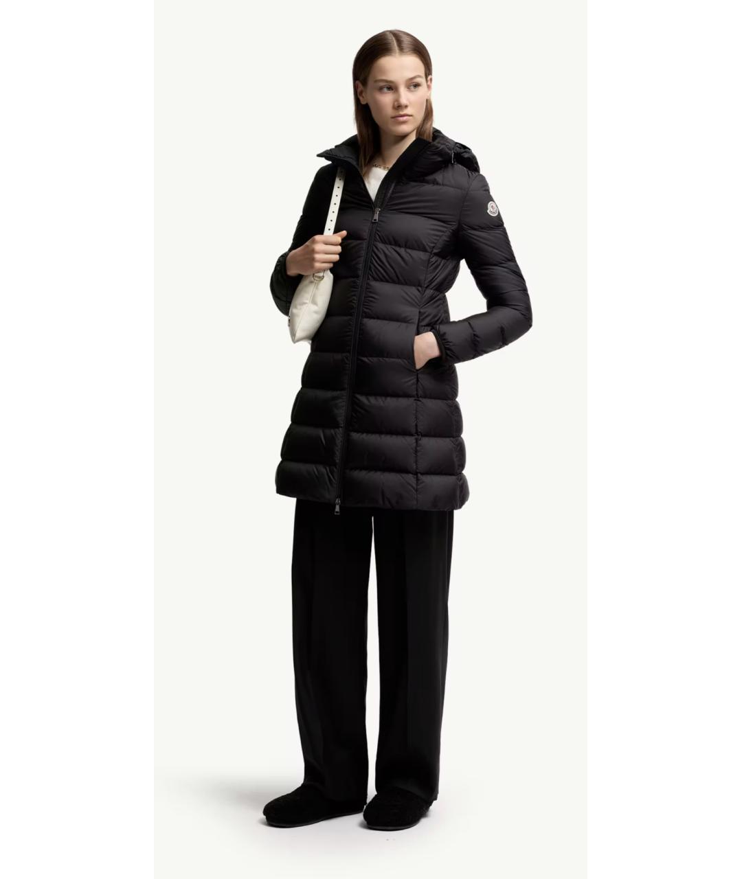 MONCLER Черный полиамидовый пуховик, фото 2