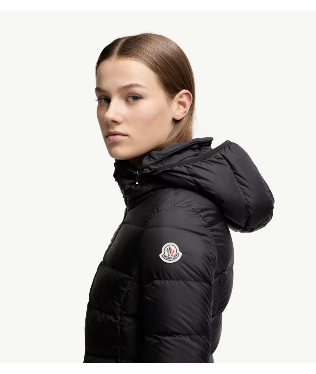 MONCLER Черный полиамидовый пуховик, фото 3