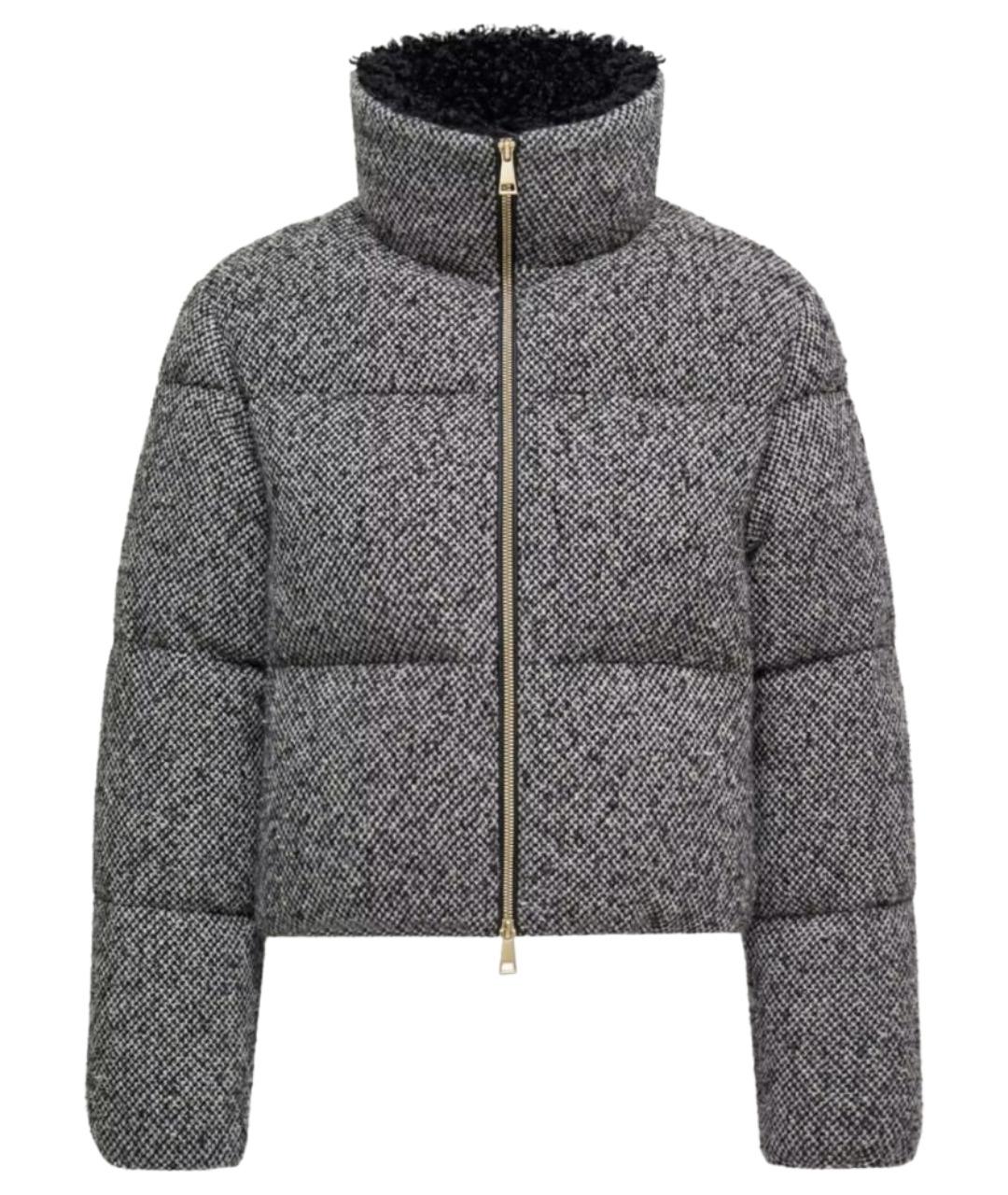 MONCLER Серый шерстяной пуховик, фото 1