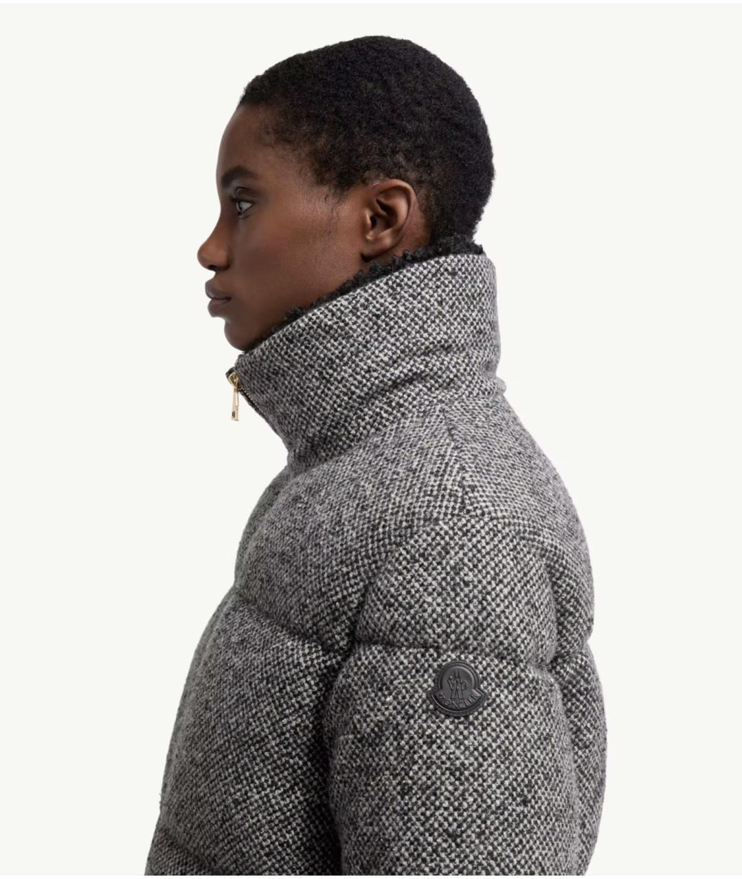 MONCLER Серый шерстяной пуховик, фото 3