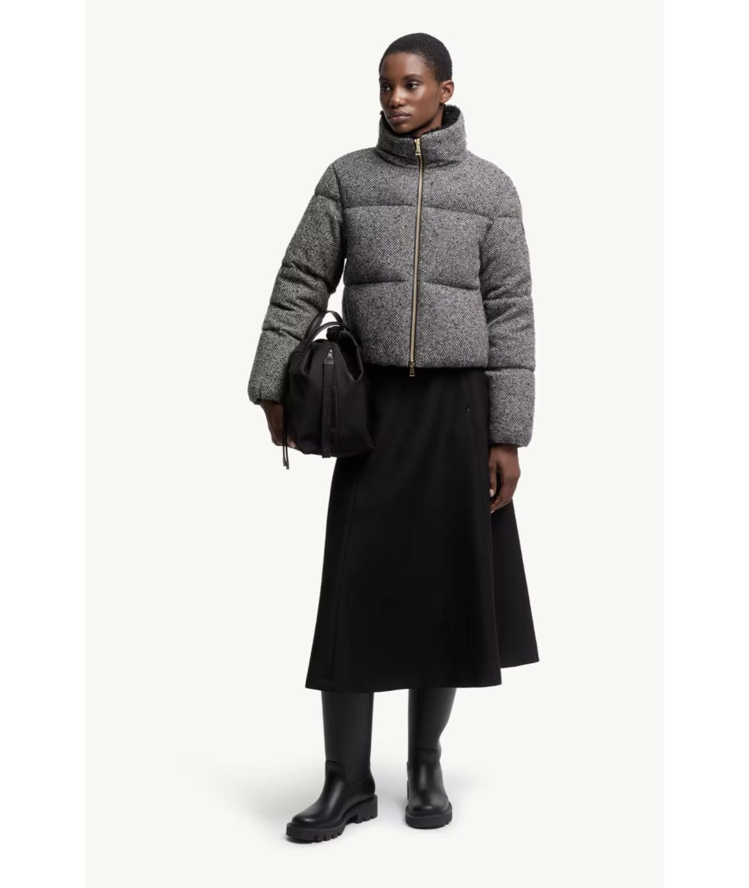 MONCLER Серый шерстяной пуховик, фото 2