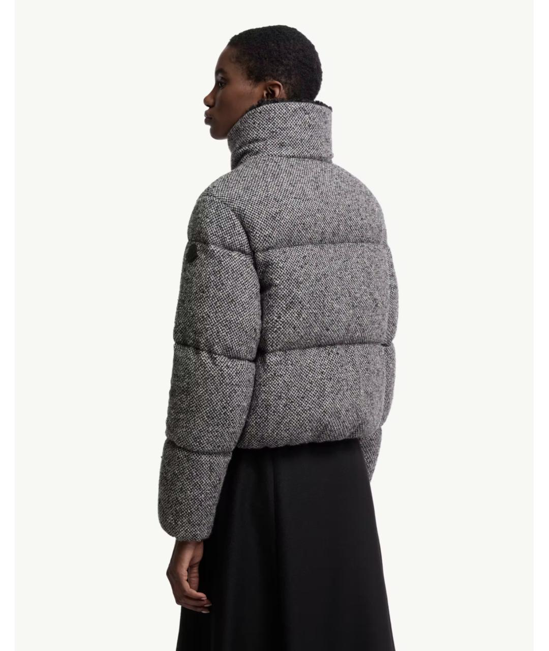 MONCLER Серый шерстяной пуховик, фото 4