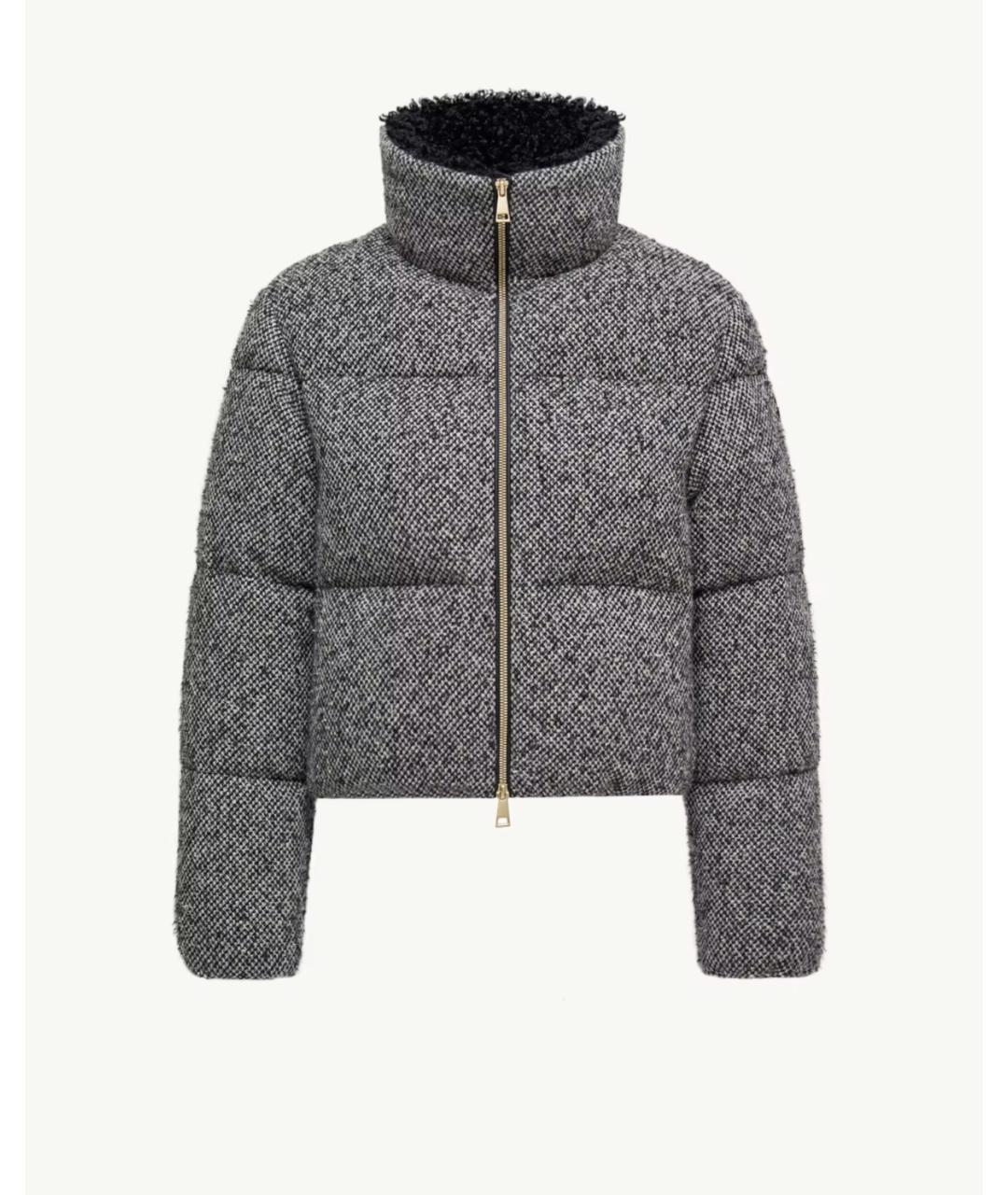 MONCLER Серый шерстяной пуховик, фото 5