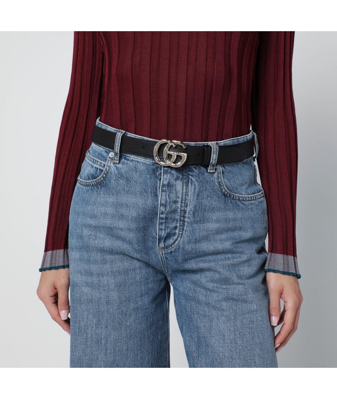 GUCCI Черный кожаный ремень, фото 2