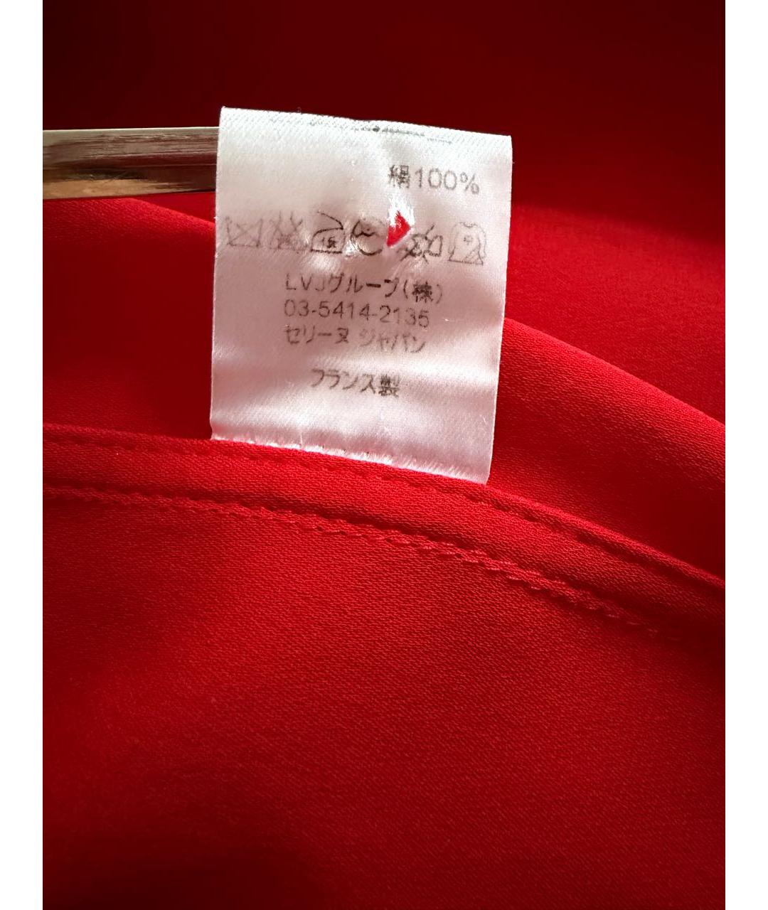 CELINE Красное шелковое платье, фото 6