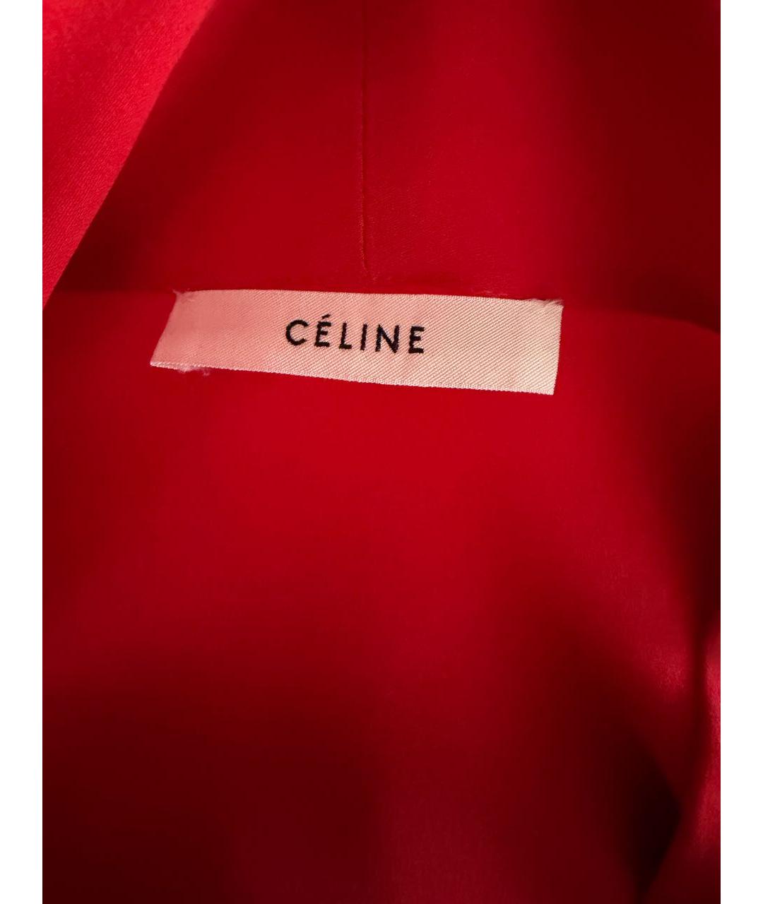 CELINE Красное шелковое платье, фото 7