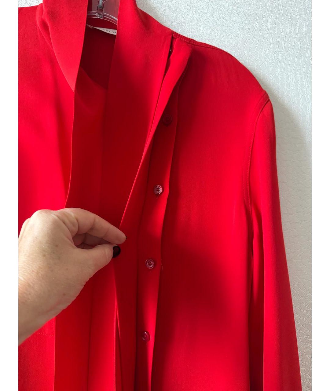 CELINE Красное шелковое платье, фото 3