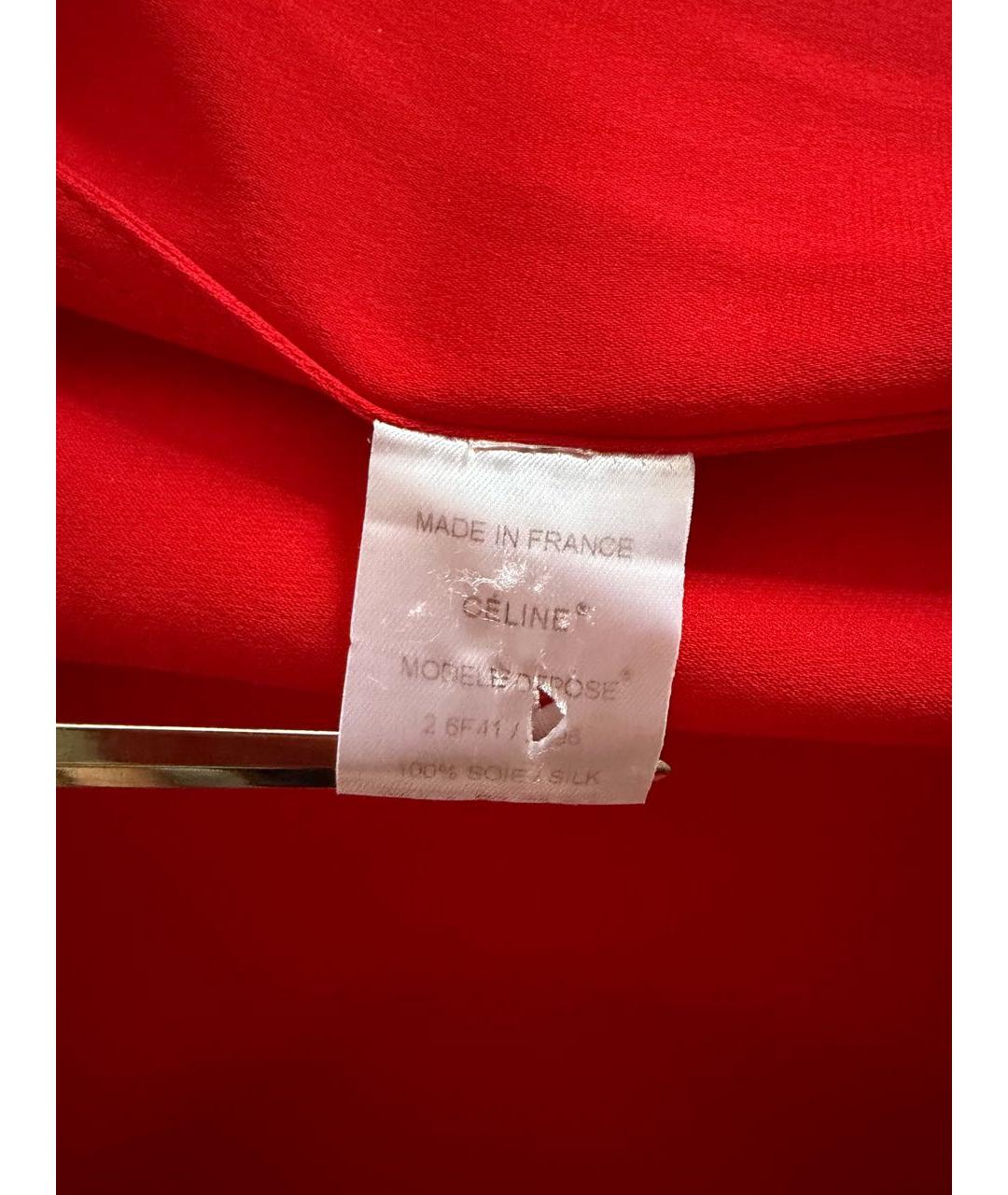 CELINE Красное шелковое платье, фото 5