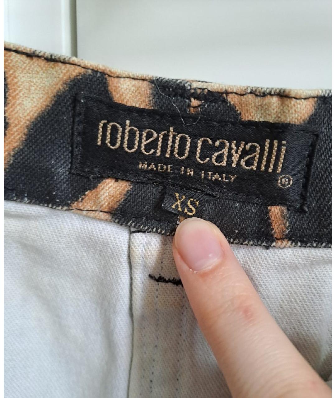 ROBERTO CAVALLI Коричневая деним юбка миди, фото 3