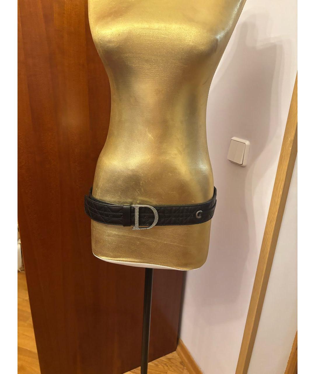 CHRISTIAN DIOR Черный кожаный ремень, фото 5