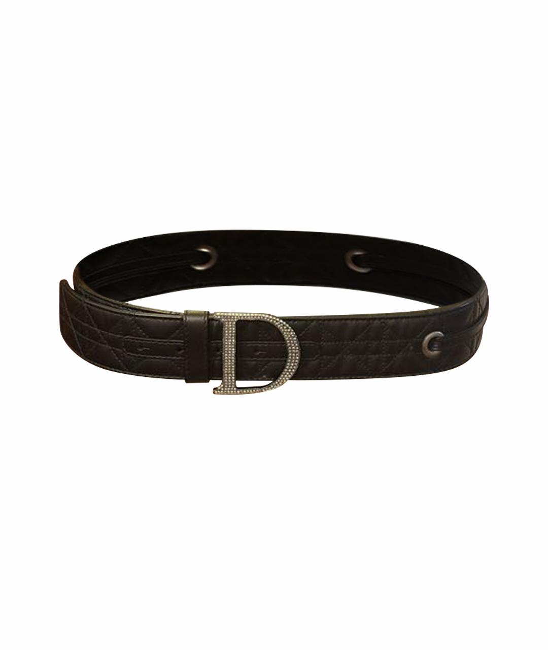 CHRISTIAN DIOR Черный кожаный ремень, фото 1