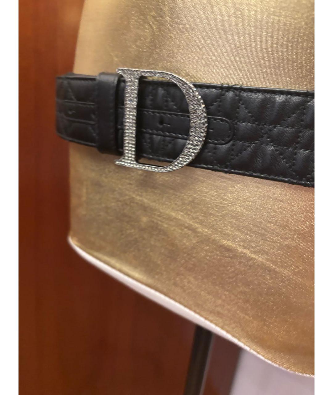 CHRISTIAN DIOR Черный кожаный ремень, фото 4