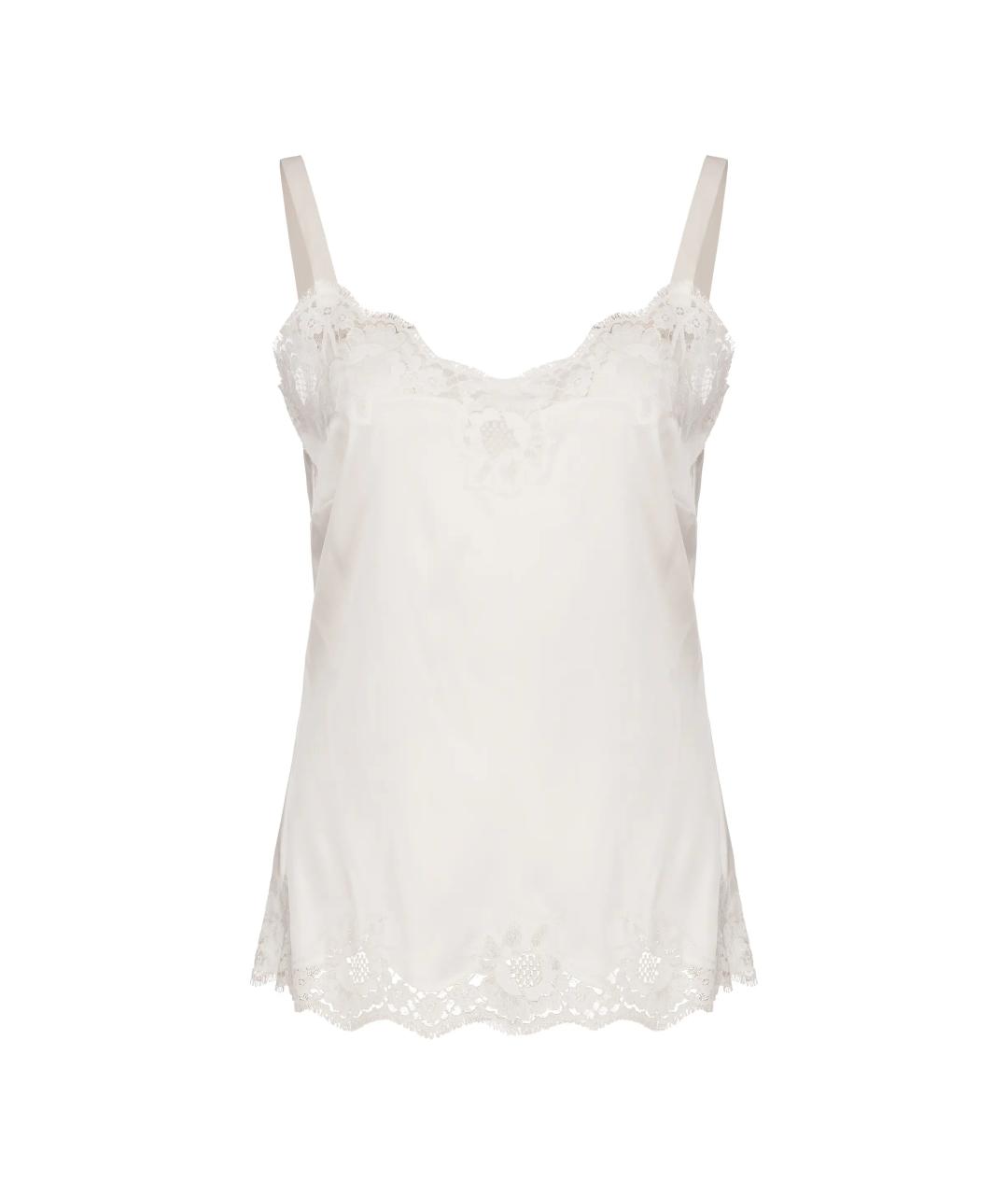 DOLCE&GABBANA Белая шелковая майка, фото 1