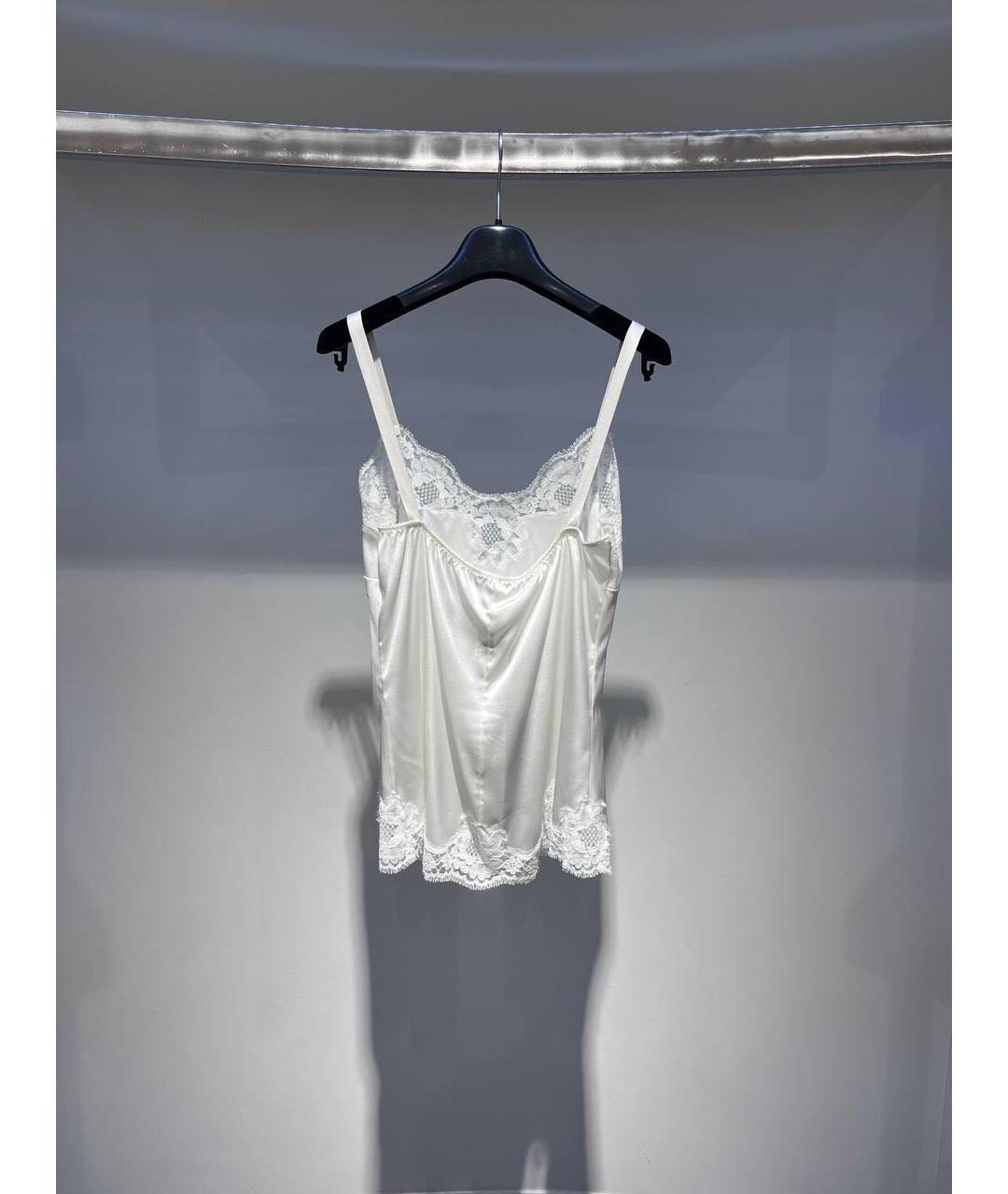 DOLCE&GABBANA Белая шелковая майка, фото 3