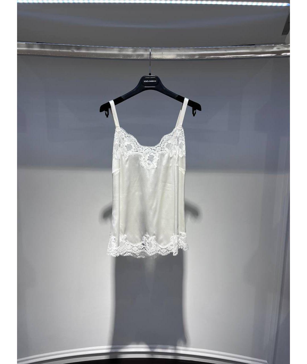 DOLCE&GABBANA Белая шелковая майка, фото 2