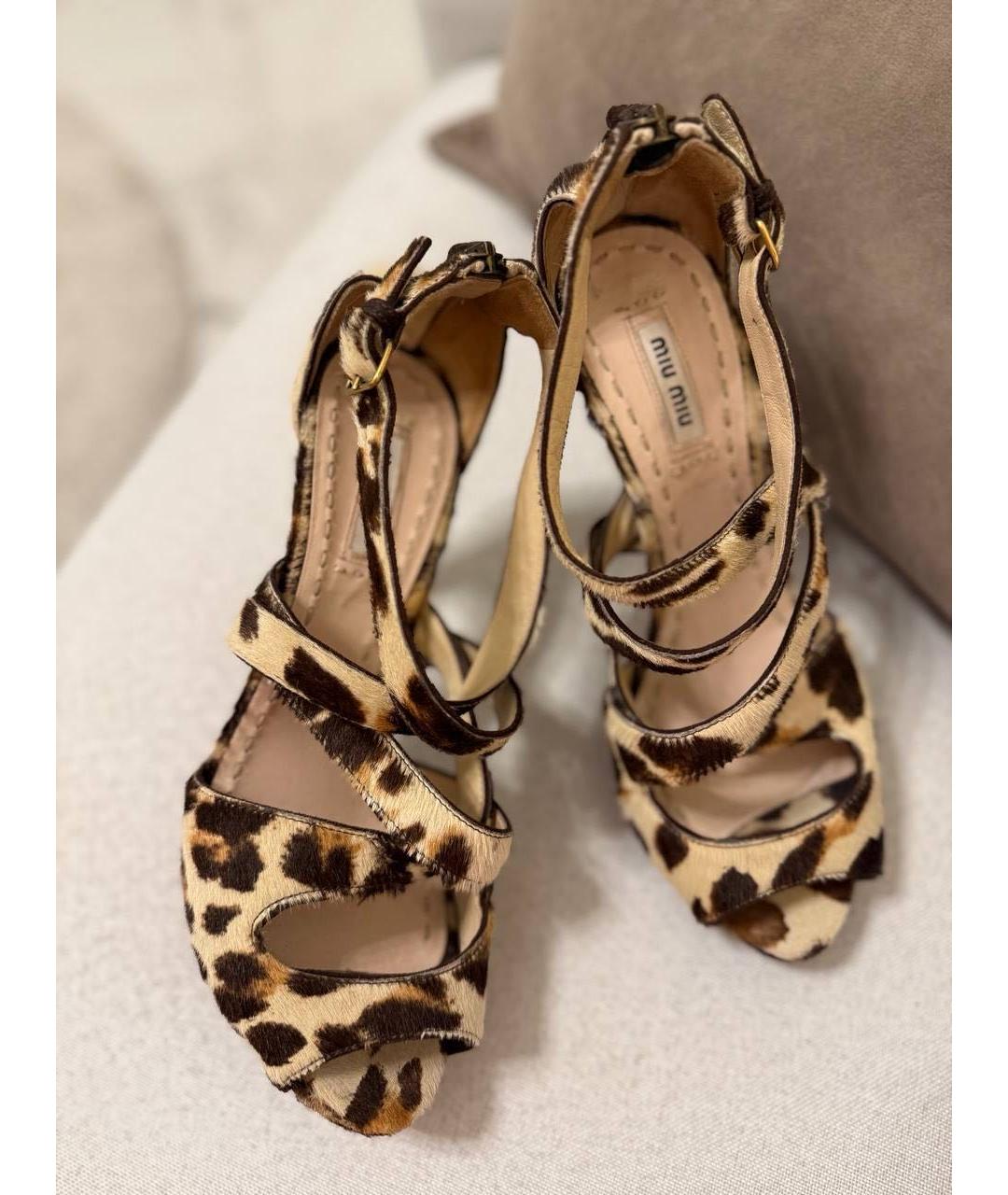 MIU MIU Мульти босоножки из экзотической кожи, фото 2