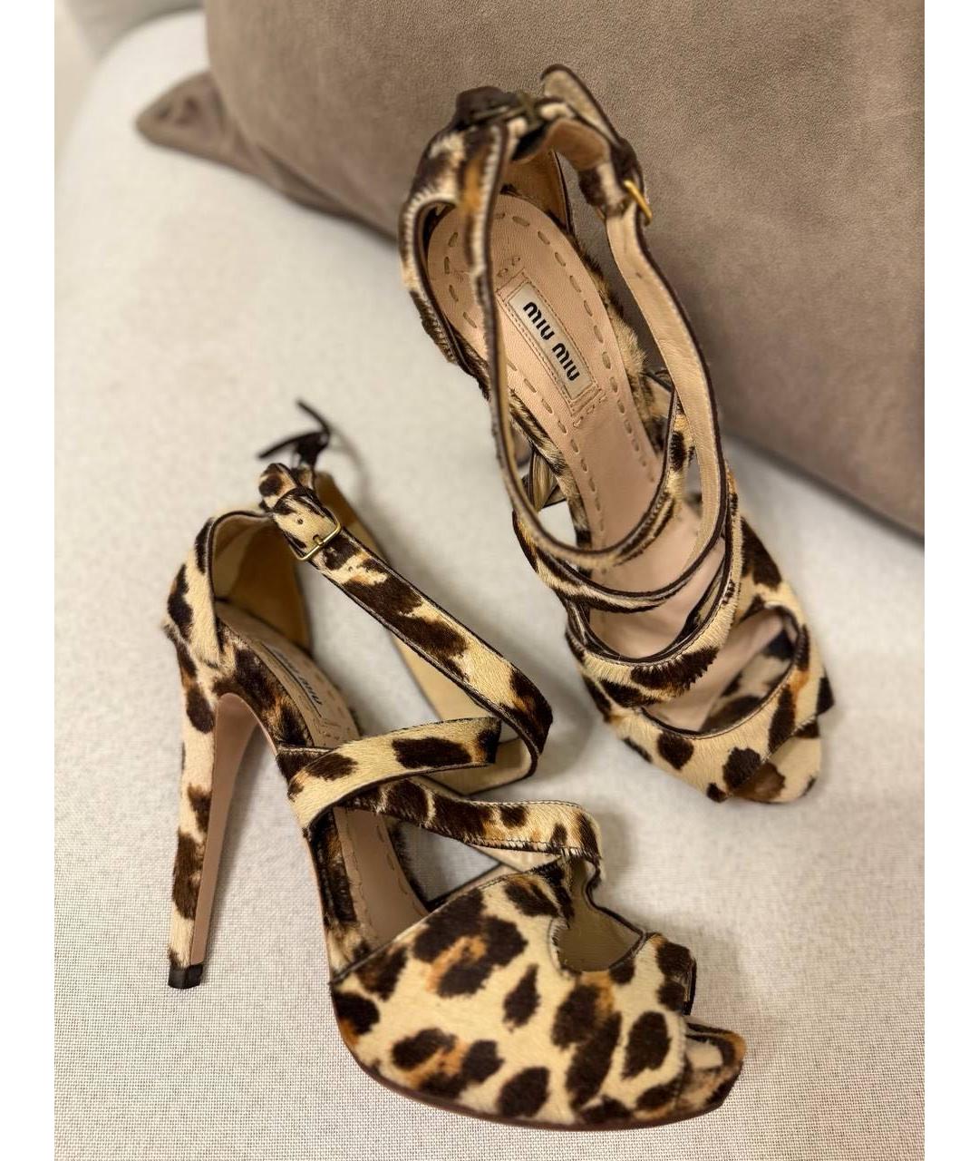 MIU MIU Мульти босоножки из экзотической кожи, фото 5