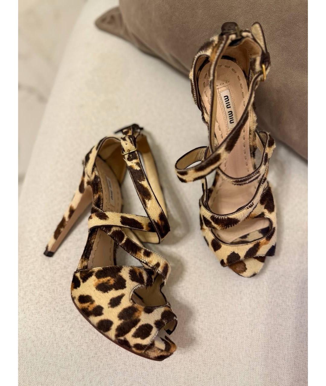 MIU MIU Мульти босоножки из экзотической кожи, фото 7