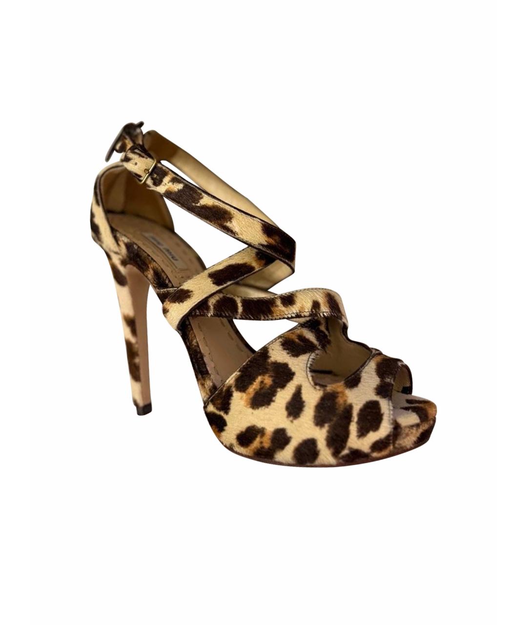 MIU MIU Мульти босоножки из экзотической кожи, фото 1