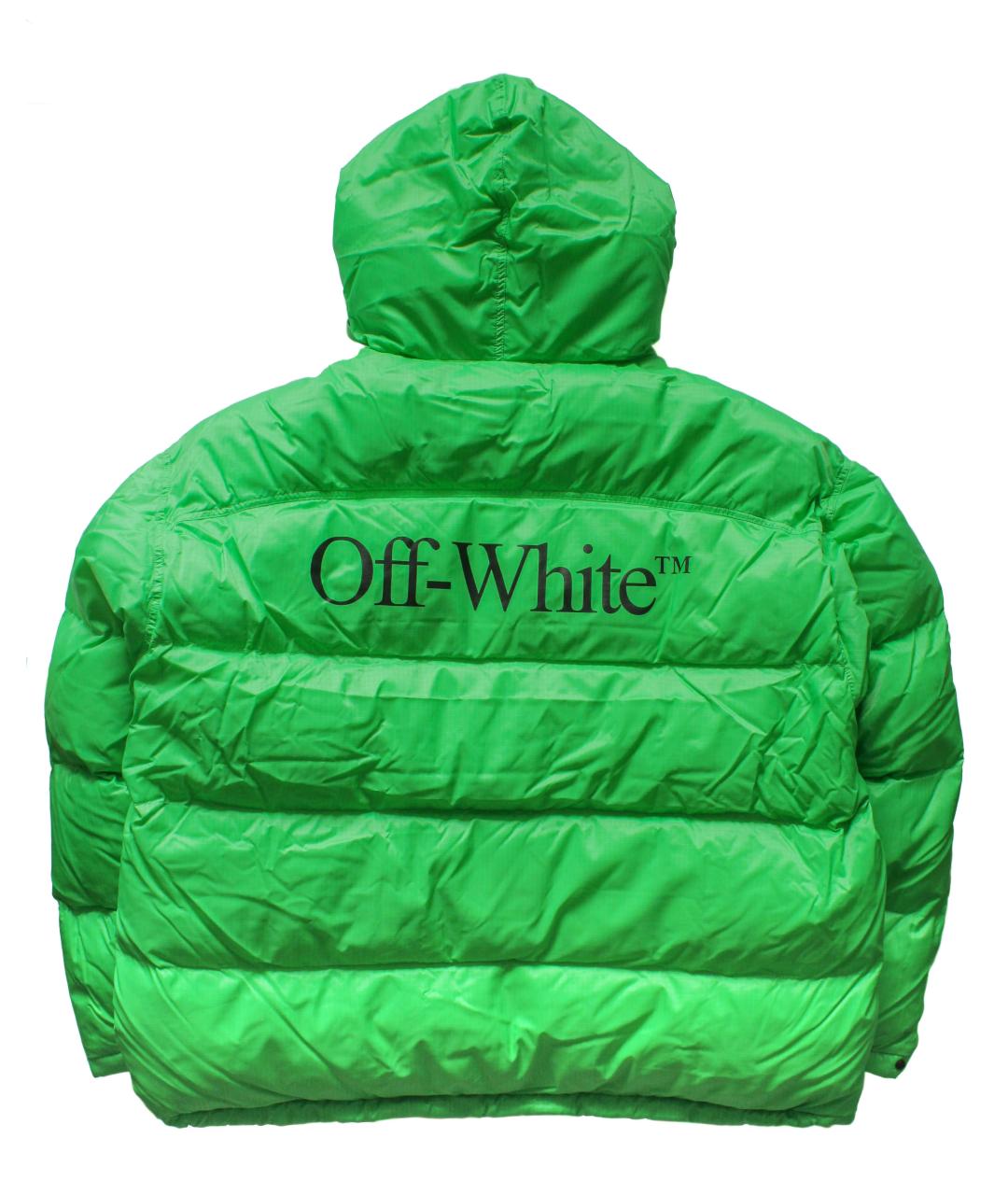 OFF-WHITE Зеленый полиамидовый пуховик, фото 3
