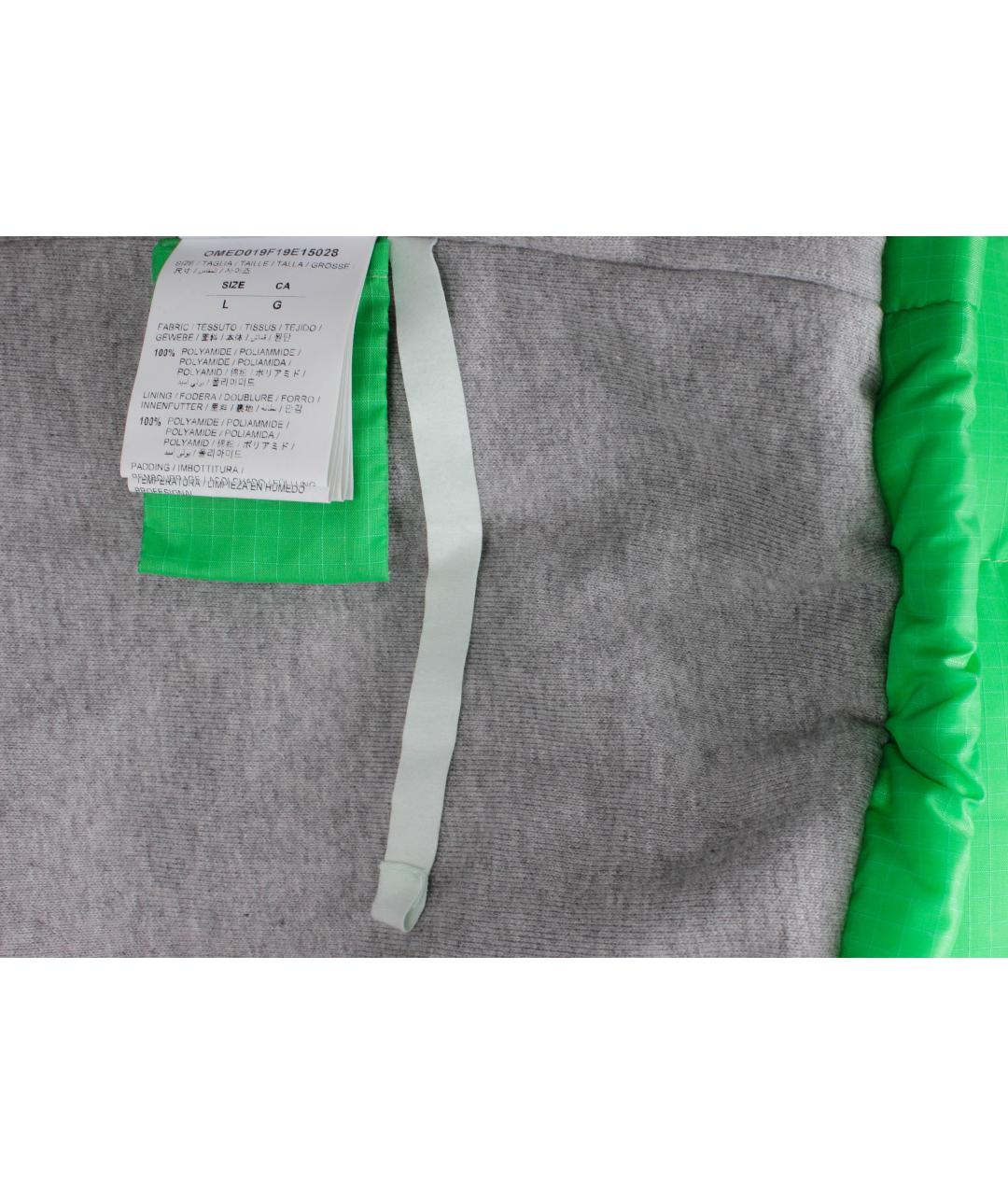 OFF-WHITE Зеленый полиамидовый пуховик, фото 8