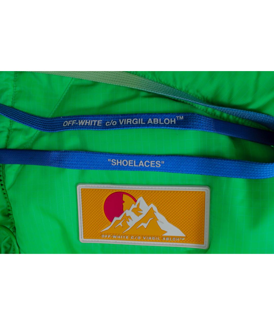 OFF-WHITE Зеленый полиамидовый пуховик, фото 6