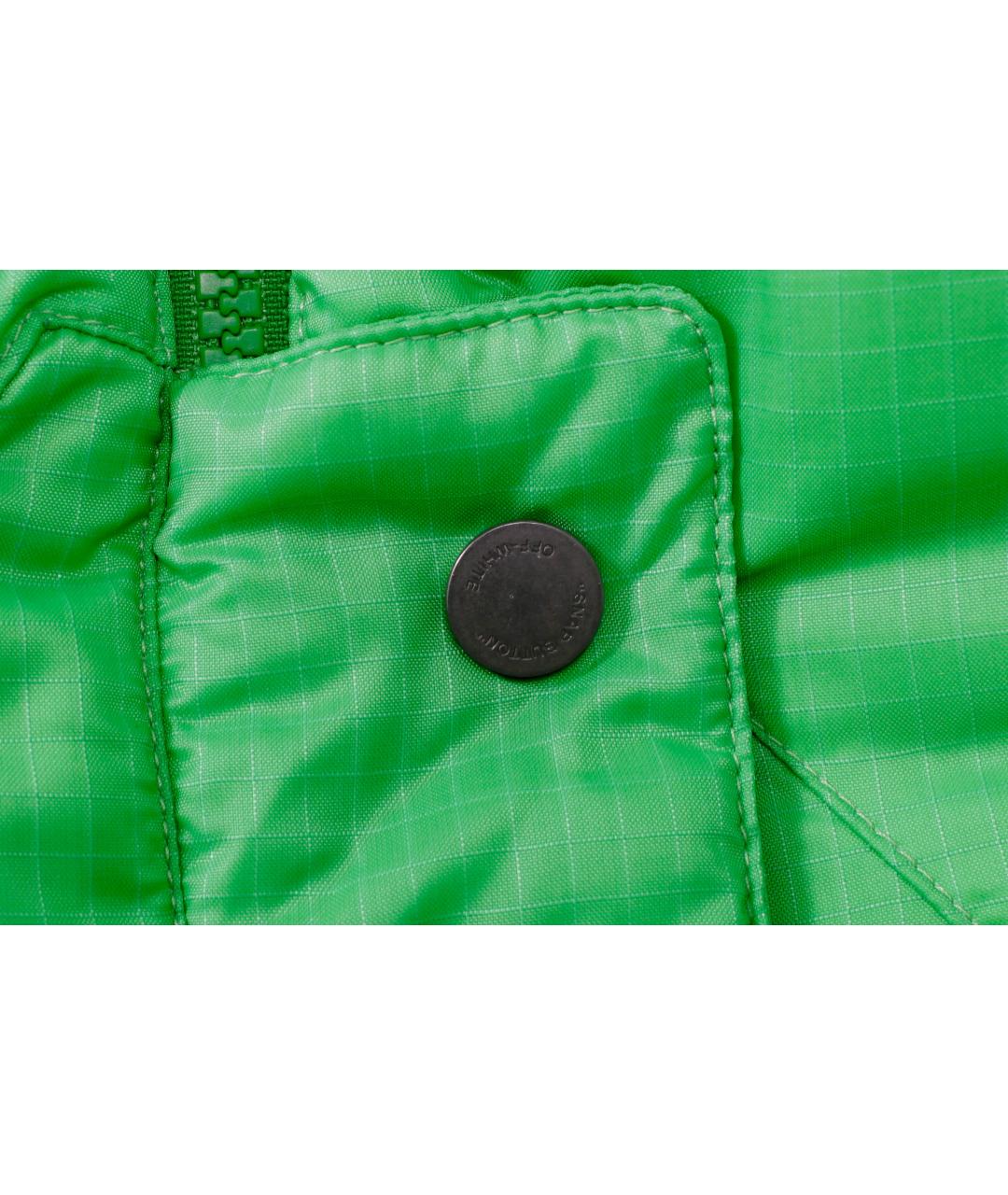 OFF-WHITE Зеленый полиамидовый пуховик, фото 4