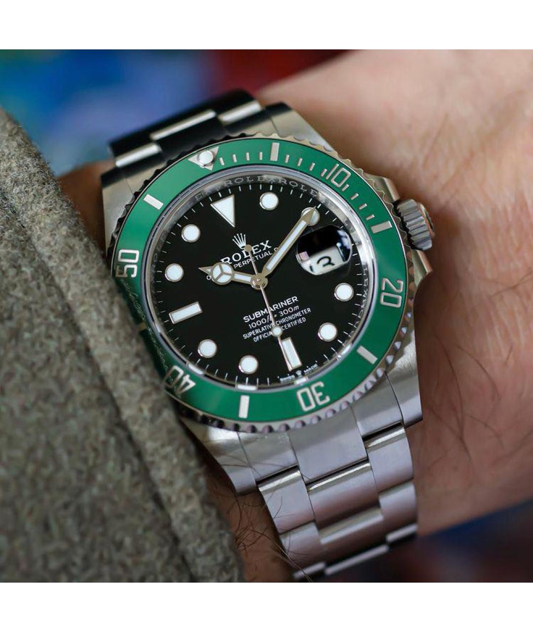 ROLEX Зеленые металлические часы, фото 3