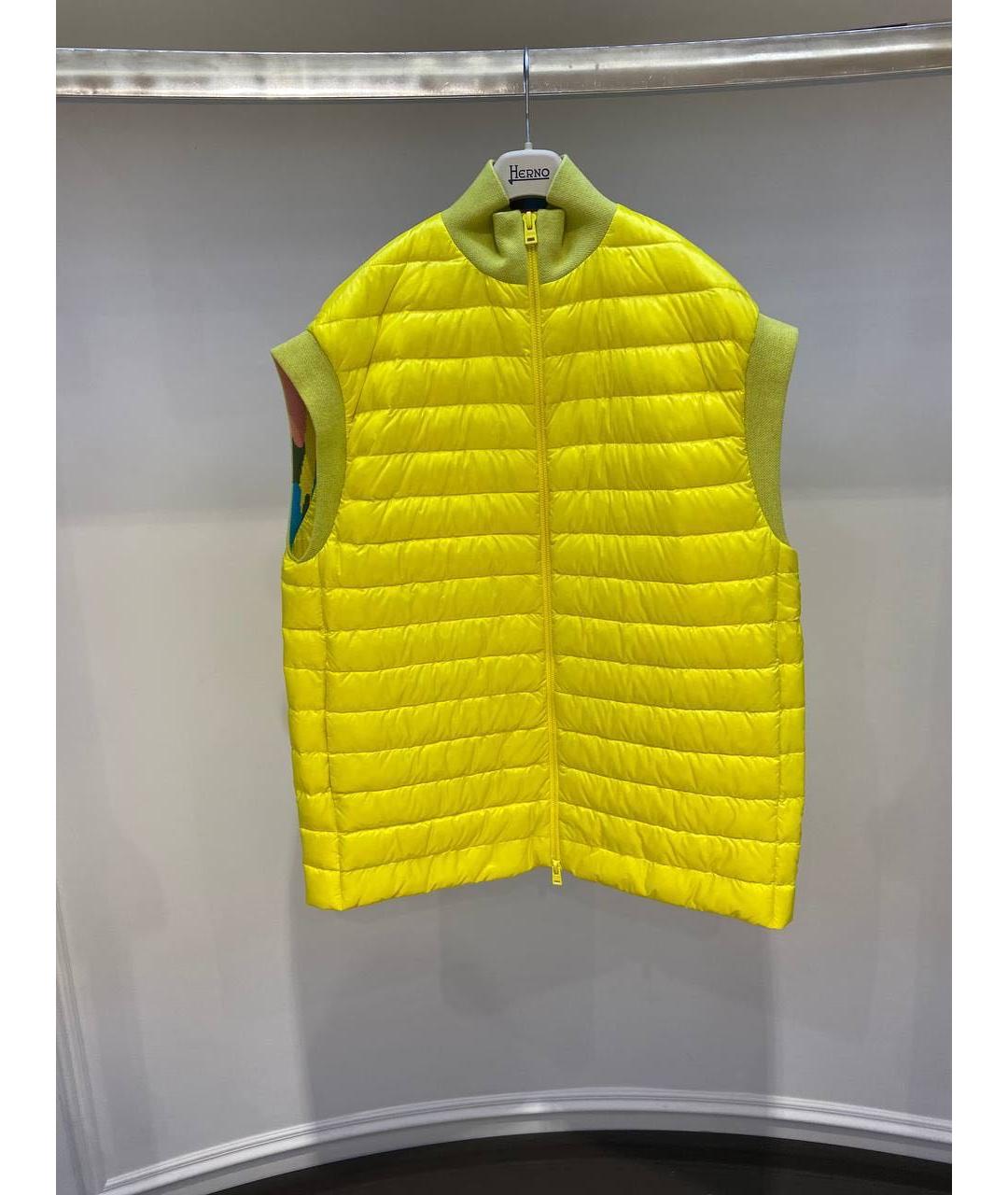 HERNO Желтый полиамидовый жилет, фото 3
