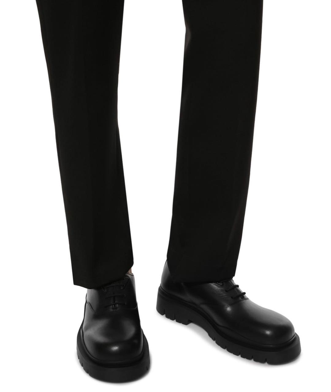 BOTTEGA VENETA Черные кожаные низкие ботинки, фото 4