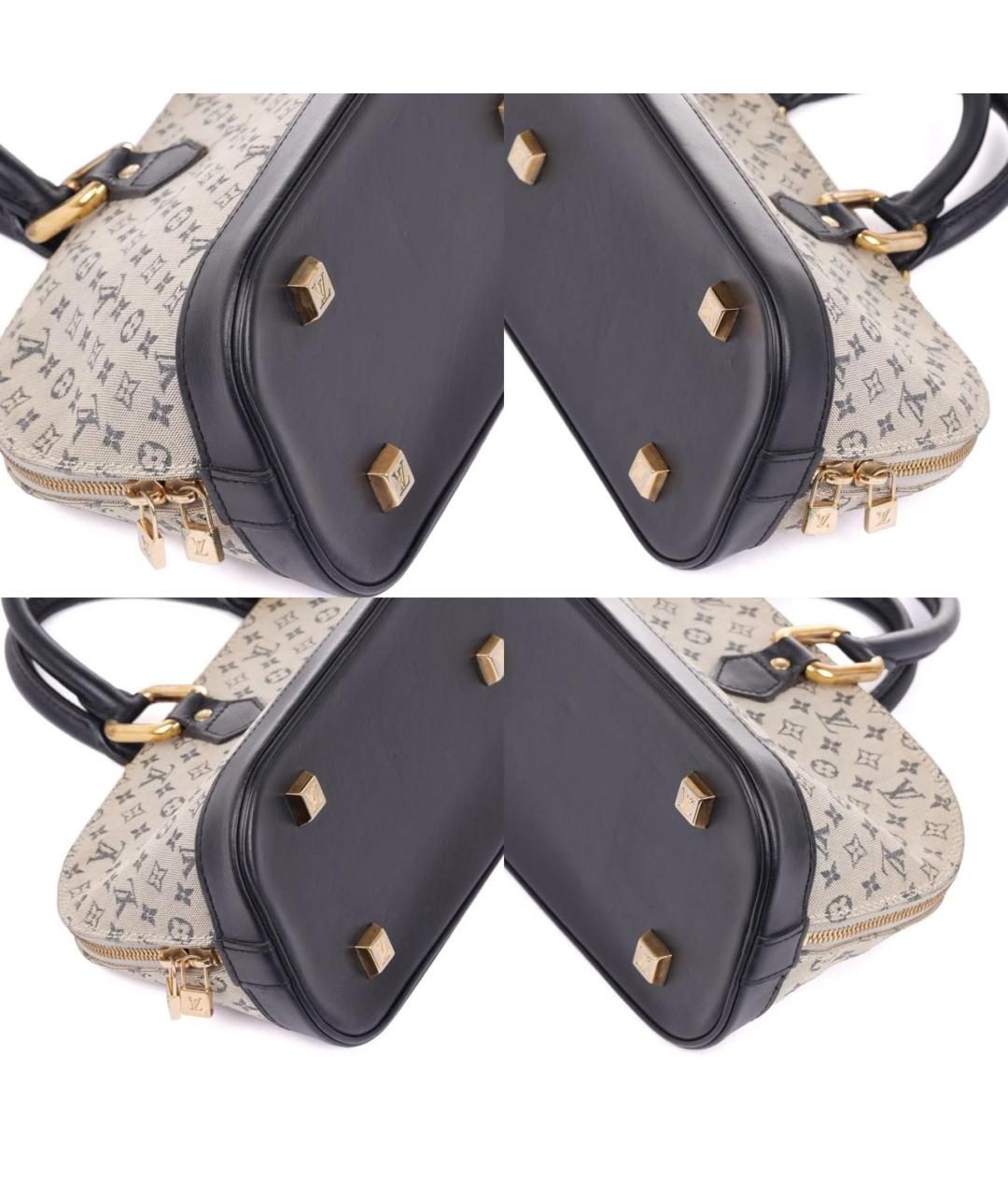 LOUIS VUITTON Темно-синяя тканевая сумка с короткими ручками, фото 7