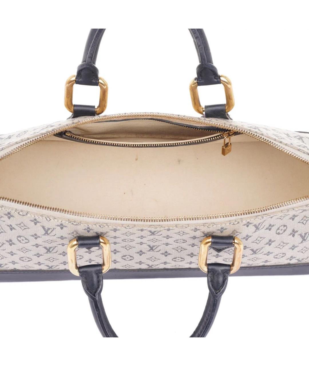 LOUIS VUITTON Темно-синяя тканевая сумка с короткими ручками, фото 6