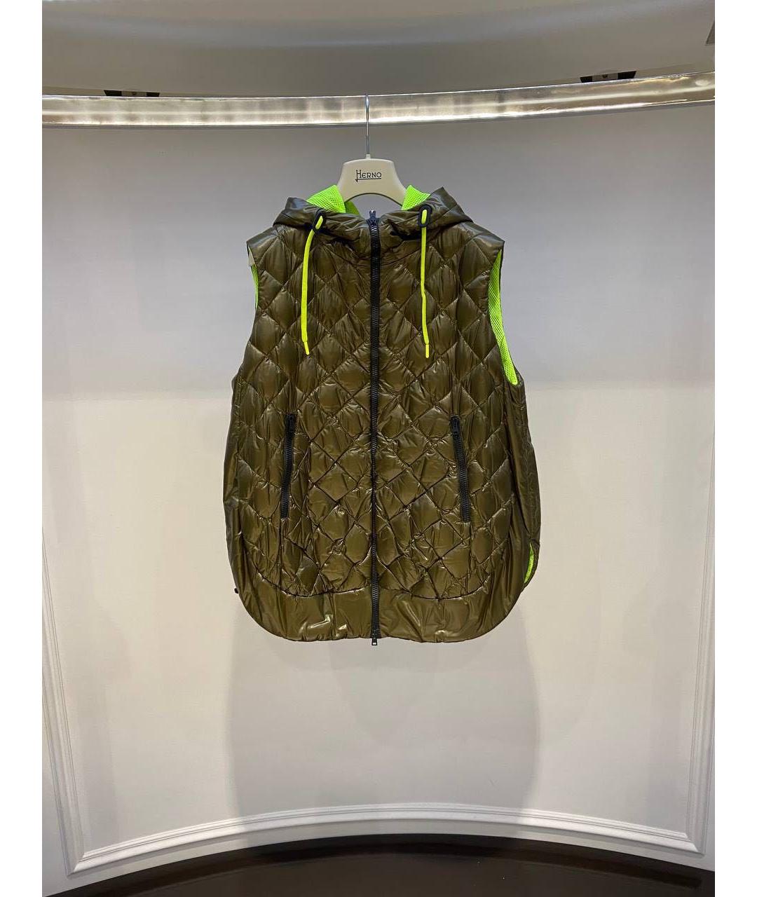 HERNO Хаки полиамидовый жилет, фото 3
