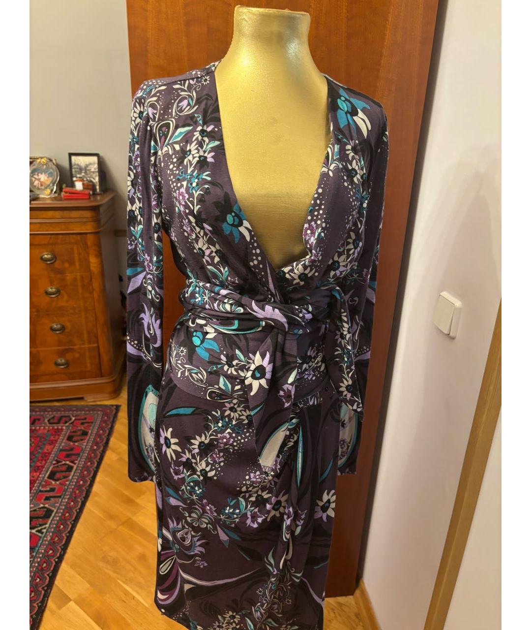 EMILIO PUCCI Мульти шерстяное повседневное платье, фото 3