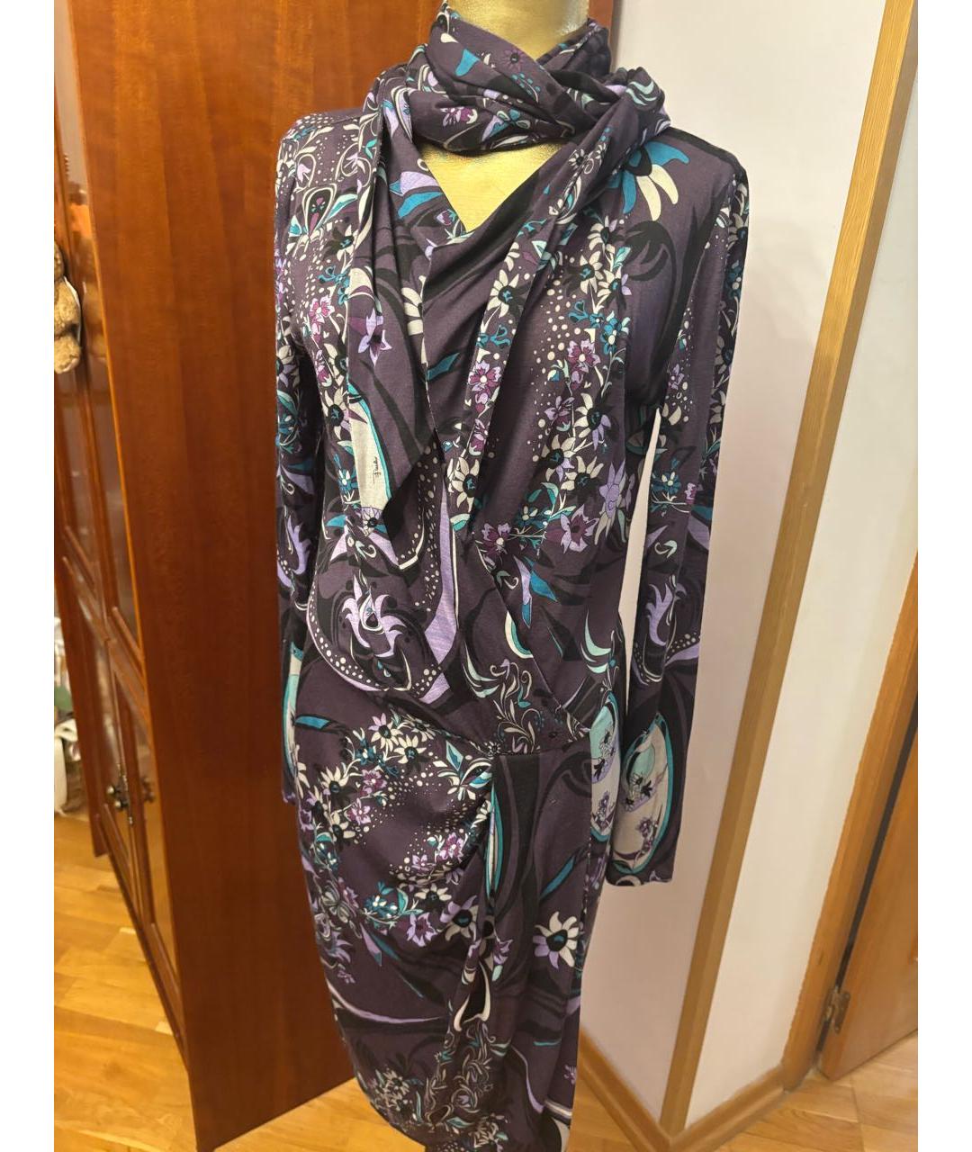 EMILIO PUCCI Мульти шерстяное повседневное платье, фото 5