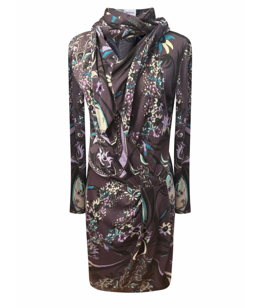 EMILIO PUCCI Мульти шерстяное повседневное платье, фото 1