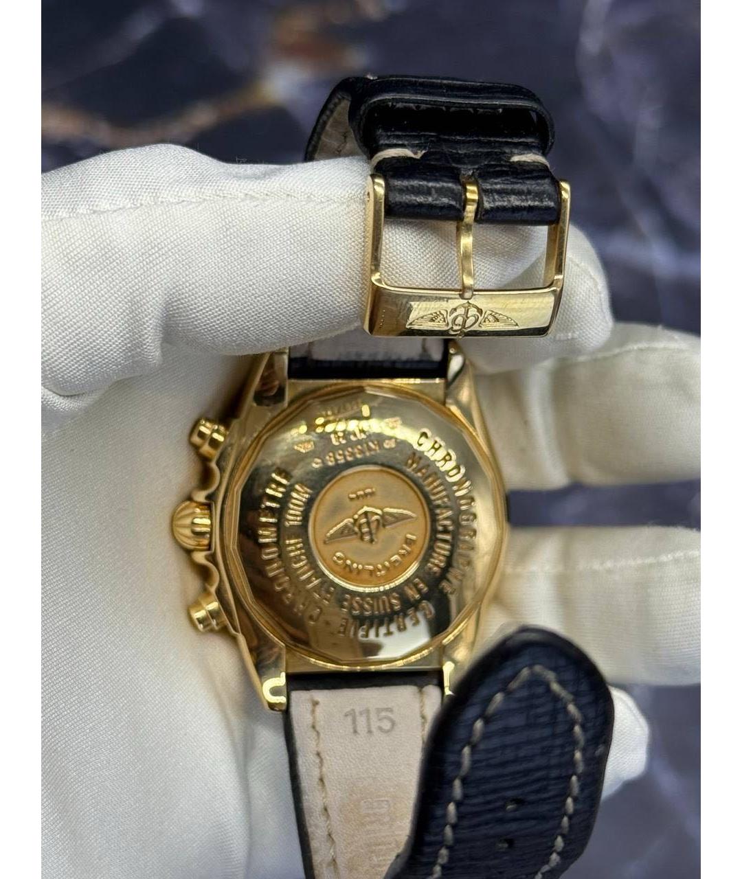 BREITLING Черные часы из желтого золота, фото 4