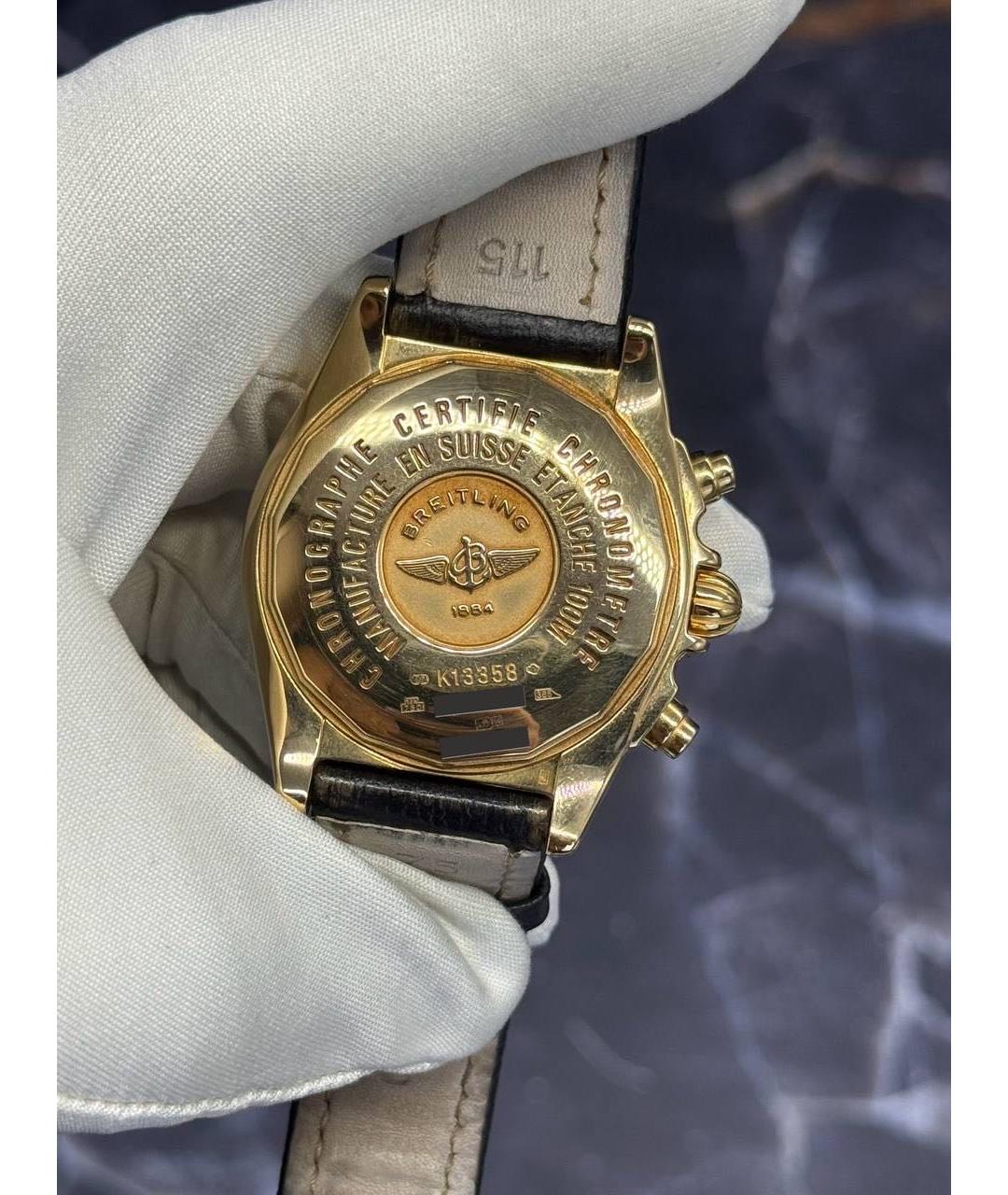 BREITLING Черные часы из желтого золота, фото 3