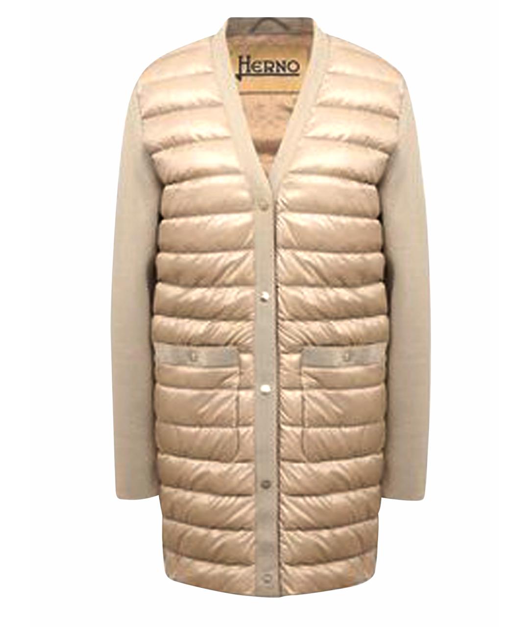HERNO Бежевая полиамидовая куртка, фото 1