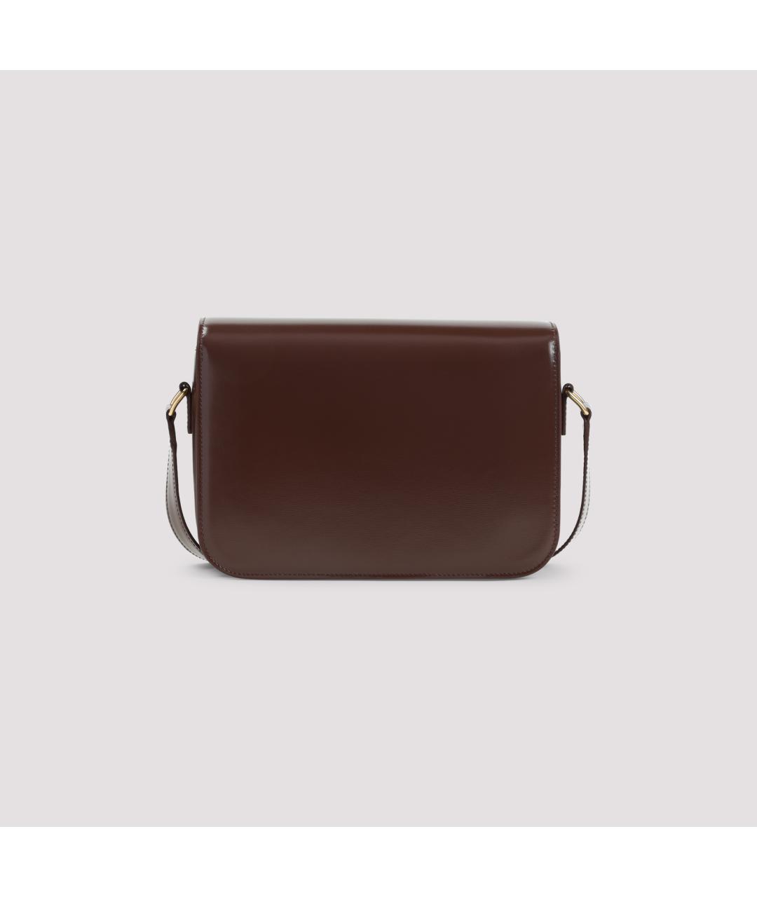 CELINE Коричневая кожаная сумка через плечо, фото 3