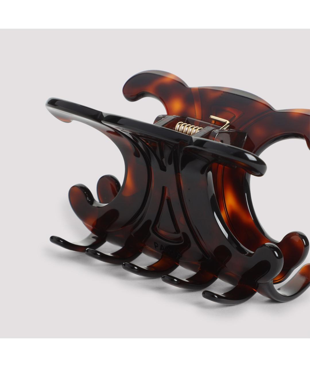 CELINE Коричневая заколка, фото 4